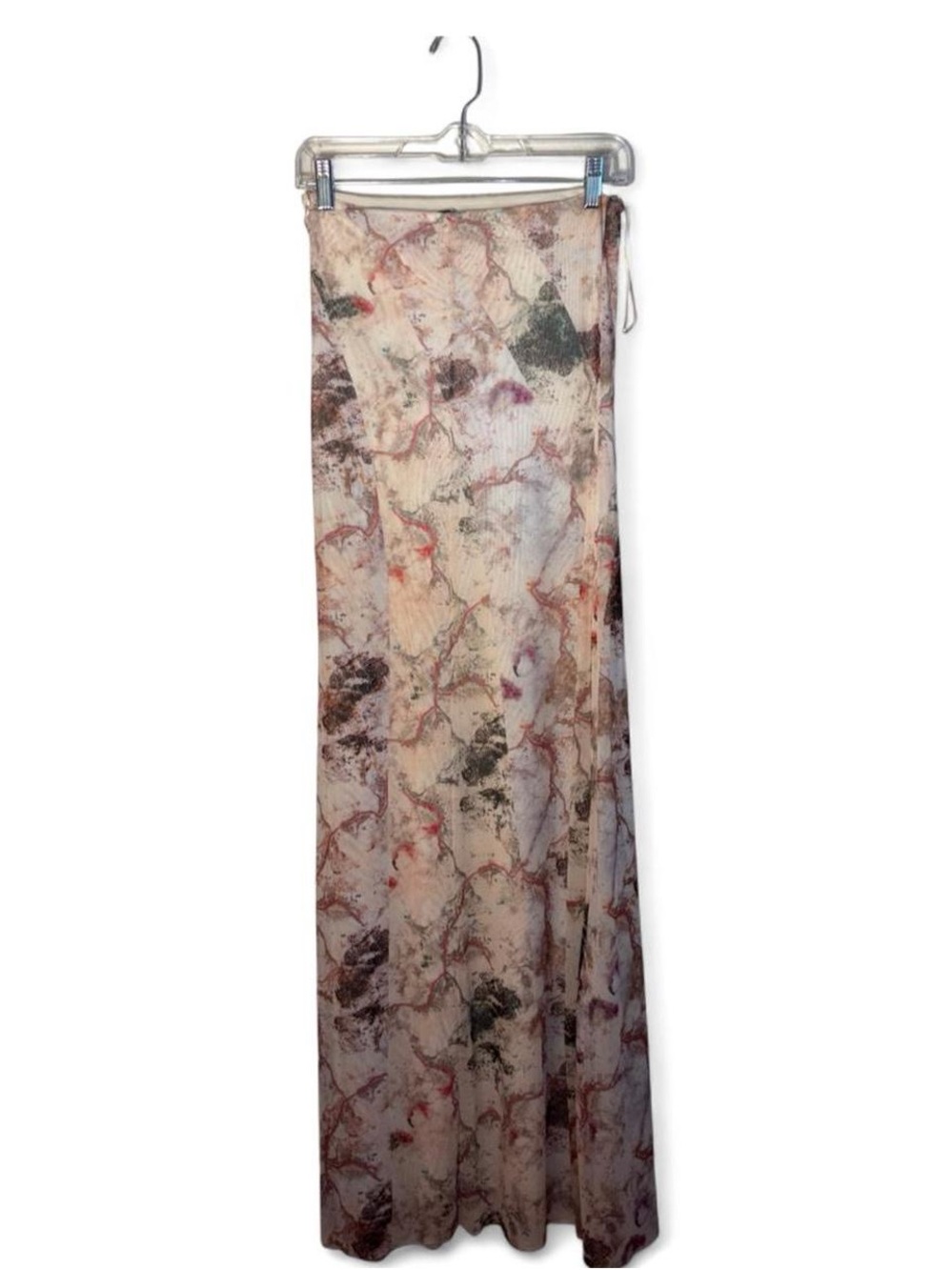Zara Strapless Marble-Print Maxi Dress in Blush and Cream - Picture 3 of 8